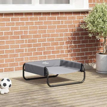 vidaXL Hondenbed Lichtgrijs 57 x 57 x 24 cm Staal, Dieren en Toebehoren, Verzenden, Nieuw