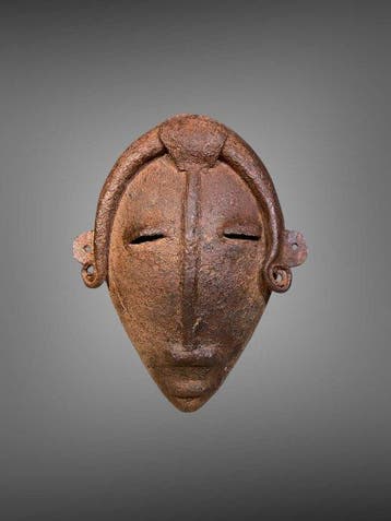 Dogon-ijzeren masker - Bamana-masker van zwart ijzer -