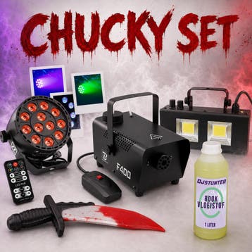 Halloween Set Chucky Met Rookmachine, RGB Parspot En, Muziek en Instrumenten, Nieuw