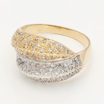 Bague - 14 carats Or jaune Diamant (Naturelle), Nieuw