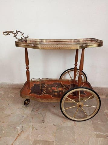 Serveerwagen - Hout, Metaal - Barwagen