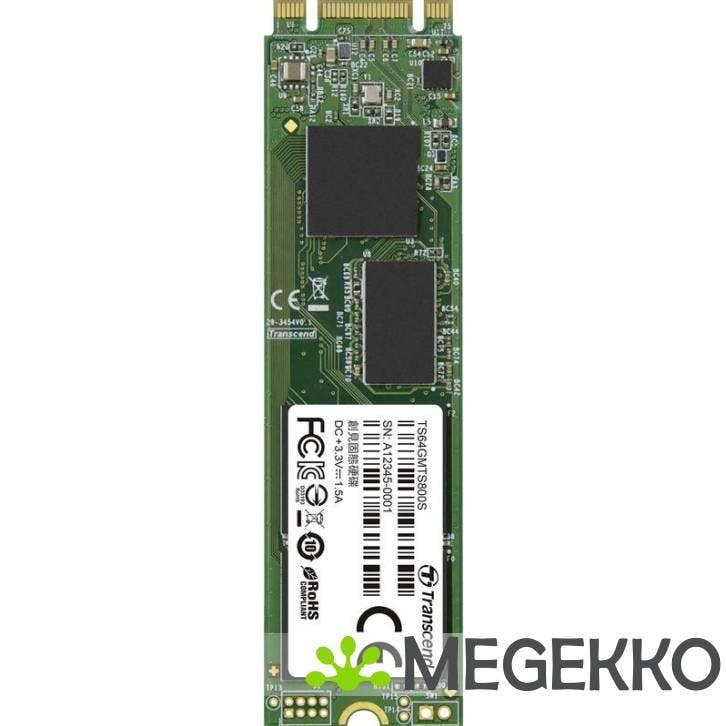 Transcend MTS800 64GB M.2 SSD, Computers en Software, Harde schijven, Nieuw, Verzenden
