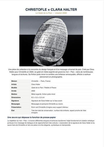 Christofle - Clara Halter - sculptuur, Christofle x Clara