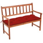 vidaXL Tuinbank met kussen 120 cm massief acaciahout, Tuin en Terras, Tuinsets en Loungesets, Verzenden, Nieuw