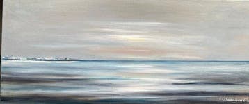 Chantal Lebeau Guerville - Marine au soleil couchant (Vendu