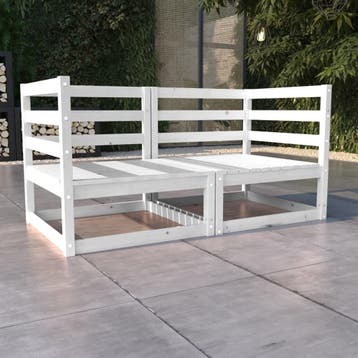 vidaXL Tuinbank 2-zits massief grenenhout wit, Verzenden