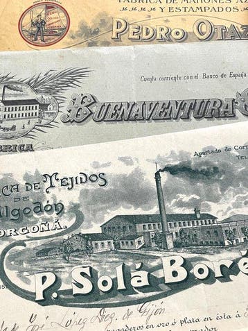 Publicidad y facturas. Desde año 1857. España. Gran