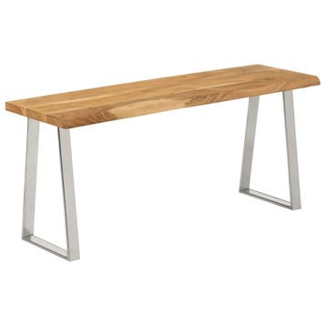 vidaXL Bankje met natuurlijke rand 105 cm massief acaciahout, Verzenden