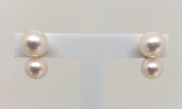 Oorbellen Zoetwater ronde parels - geel goud 18K, Nieuw