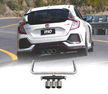 EMBOUTS DÉCHAPPEMENTS HONDA CIVIC 16- LOOK TYPE R CHROMÉ, Verzenden