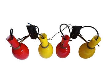 Lampe murale (2) - Verre, Laiton, Métal