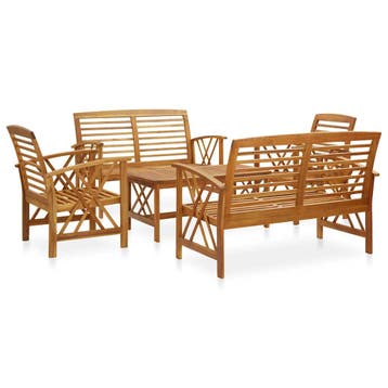 vidaXL 5-delige Loungeset massief acaciahout, Verzenden, Nieuw, Loungeset