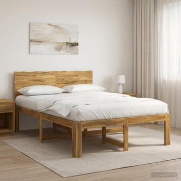 vidaXL Tweepersoonsbed met hoofdbord ROSTOCK Wit 120 x 200, Verzenden, Nieuw