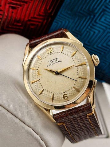 Tissot - Bumper Automatic – 10K Gold Filled – Fancy Lug Case, Nieuw