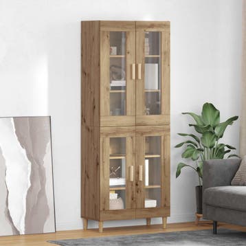 vidaXL Highboard Artisan Eiken 69,5 x 34 x 180 cm Bewerkt, Huis en Inrichting, Verzenden, Nieuw