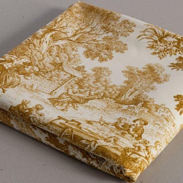 AA005 - Toile de Jouy-stof goud-oker - 100% katoen