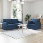 vidaXL bank / zetelstel 2 pcs Blauw 162 x 80 x 85 cm Stof, Verzenden, Nieuw