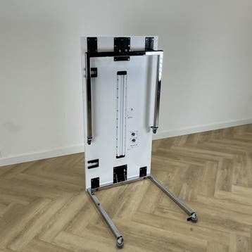 Wiesner-Hager verrijdbare klaptafel 140x70 cm, wit - chroom, Bureau