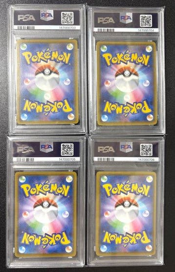 Pokémon - 4 Graded card - Pokémon - Pikachu PSA Sequential, Nieuw