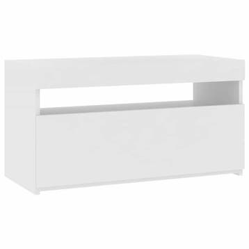 vidaXL Tv-meubel met LED-verlichting 75x35x40 cm wit, Huis en Inrichting, Verzenden, Nieuw