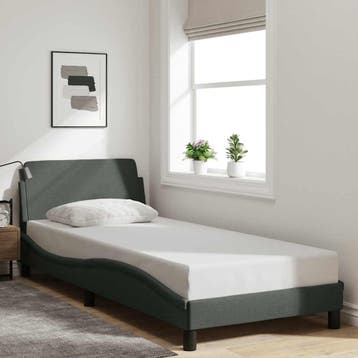 vidaXL Bedframe Dover 80x200 cm stof donkergrijs, Verzenden