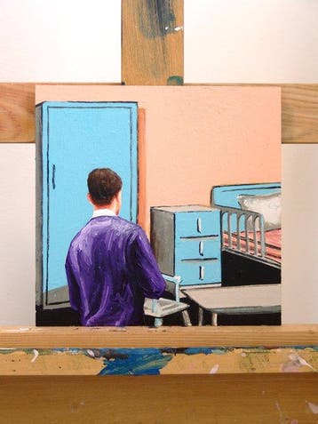 Gerard Boersma (1976) - Interior (painting of a man enjoying, Antiek en Kunst