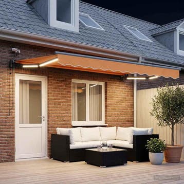 vidaXL Elektrisch Uitschuifbare Zonneluifel Zand 4 × 3,5 m, Tuin en Terras, Verzenden, Nieuw
