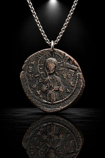 Byzantijns Brons Het in juwelen versierde Kruis van Christus