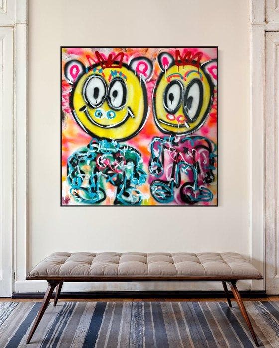 Timo Wedell - Basquiats Mars Menschen - XL, Antiek en Kunst, Kunst | Schilderijen | Modern
