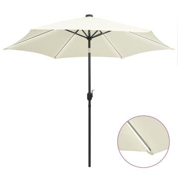 vidaXL Parasol met LED-verlichting en aluminium paal 300 cm, Verzenden, Nieuw
