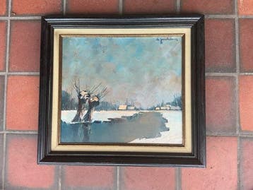 Leo Jordaens (1944-2000) - Winterlandschap met bomen en