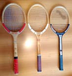 Tennis - Tre racchette in legno + borsone Vintage - Raquette