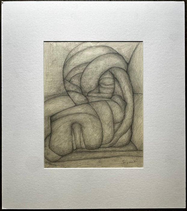Joseph Sigrist (1941-1998) - Formes abstraites (vendu sans, Antiek en Kunst, Kunst | Schilderijen | Klassiek