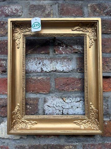 Lijst - 235. Antieke goud vergulde schilderijlijst, Première, Antiek en Kunst