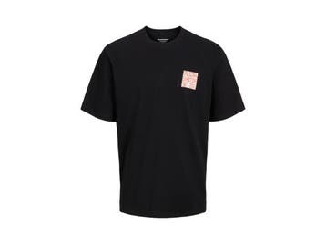 Veiling - Jack &amp; Jones Canon Wide Fit Tee Zwart - M