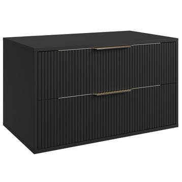 Wastafelkast Rimini 80 cm - Zwart -  Badmeubel met Lades, Verzenden, Nieuw
