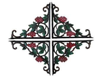 Decoratief ornament (4) - Set van 4 gietijzeren muursteunen