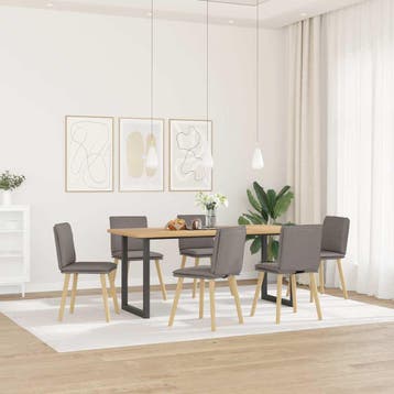 vidaXL Eetkamerstoelen 6 st stof taupe, Verzenden, Nieuw