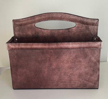 Tijdschriftenhouder - Leder - Decoratief uit de jaren