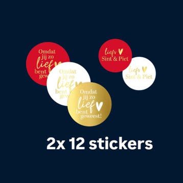 24x Sluitstickers -Liefs sint en piet- omdat jij lief ben..., Verzenden, Nieuw, Meerdere stickers
