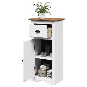 vidaXL Badkamerkast BODO 44x30x90 cm wit en bruin, Verzenden