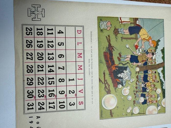 Hergé - Calendrier Scout 1940 (2 mois avec illustrations de, Boeken, Stripverhalen