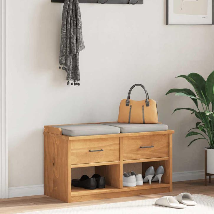 vidaXL Gangbankje SANDNES 87x40x50 cm massief grenenhout, Huis en Inrichting, Overige Huis en Inrichting, Nieuw, Verzenden