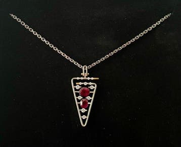 Collier avec pendentif Platine Rubis - Diamant - Pièce