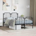 vidaXL Bedframe met hoofd- en voeteneinde metaal zwart, Verzenden
