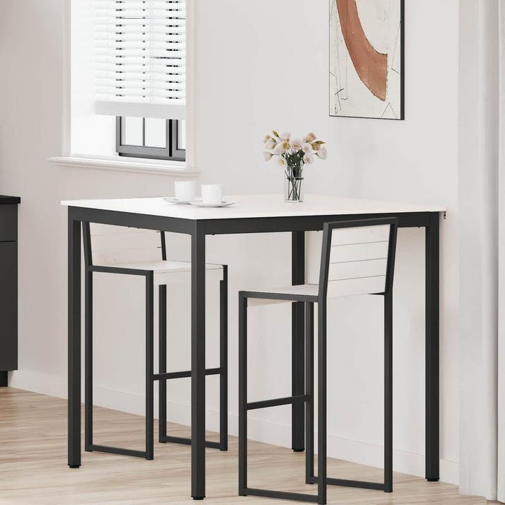 vidaXL Bartafel Wit 110 x 110 x 105 cm Massief grenenhout, Huis en Inrichting, Tafels | Eettafels, Nieuw, Verzenden