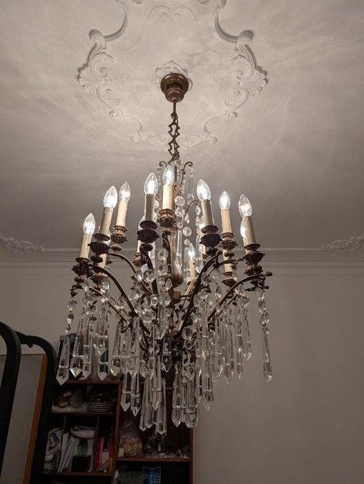 Lustre - Cristal - Hauteur : 120 cm, Antiquités & Art, Antiquités | Autres Antiquités