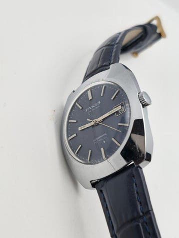 Tanis - swiss made blue navy - Zonder minimumprijs - Heren -, Handtassen en Accessoires, Horloges | Heren, Nieuw