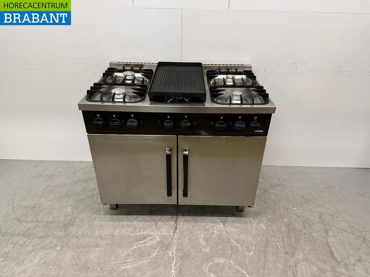 RVS Atag 6 Pits Fornuis met bakplaat en heteluchtoven 6 x, Articles professionnels, Horeca | Équipement de cuisine, Enlèvement ou Envoi