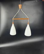 Plafonnier - Opaline, Teck - Scandinave du milieu du siècle